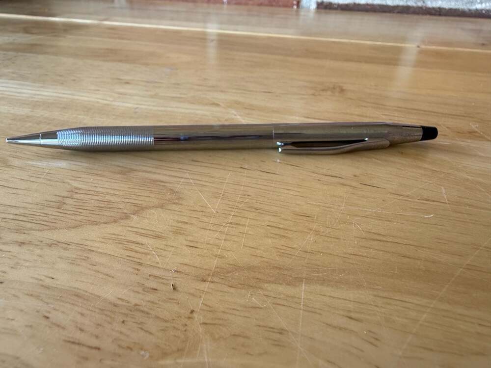 Vintage Cross Classic Century Lustrous Chrome Mechanical Pencil with Pinstripe